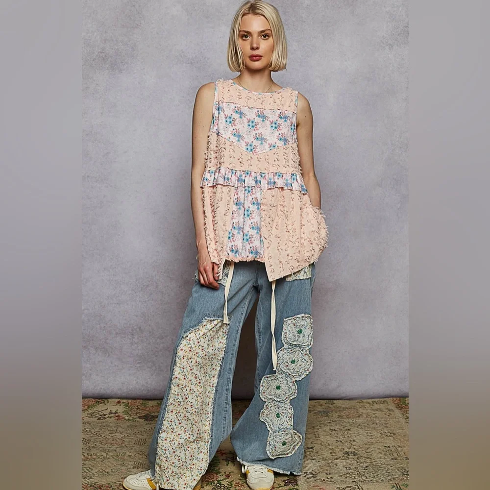 PT20 POL Floral Patchwork Top - Picture 2 of 5